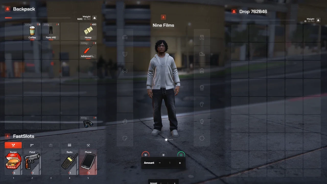Inventory for FiveM, in game