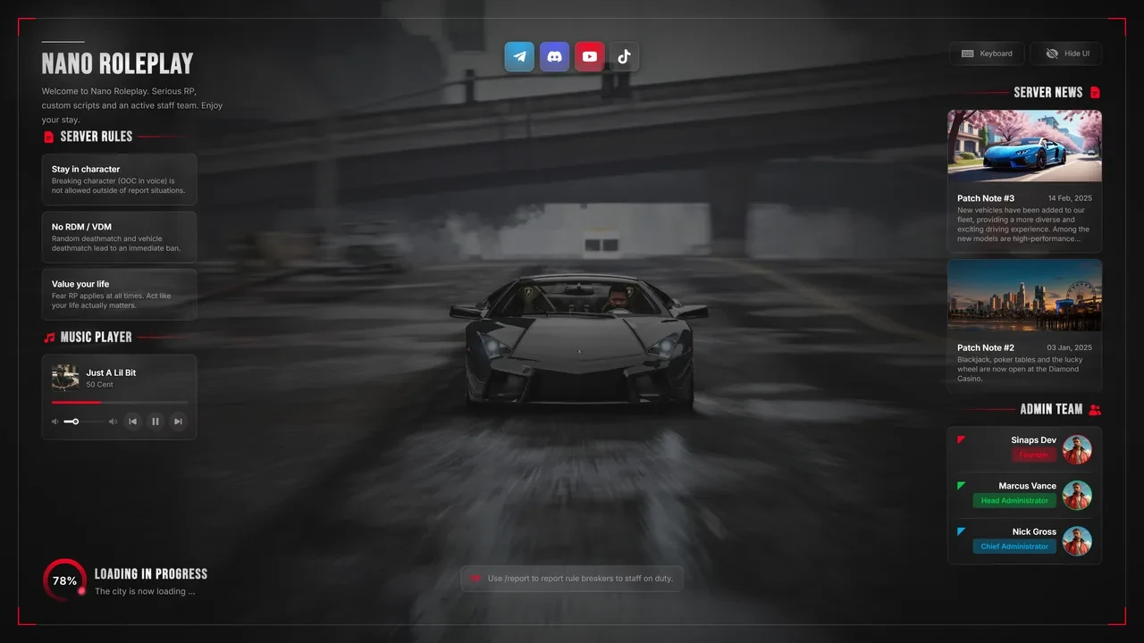 Loading Screen for FiveM, in game