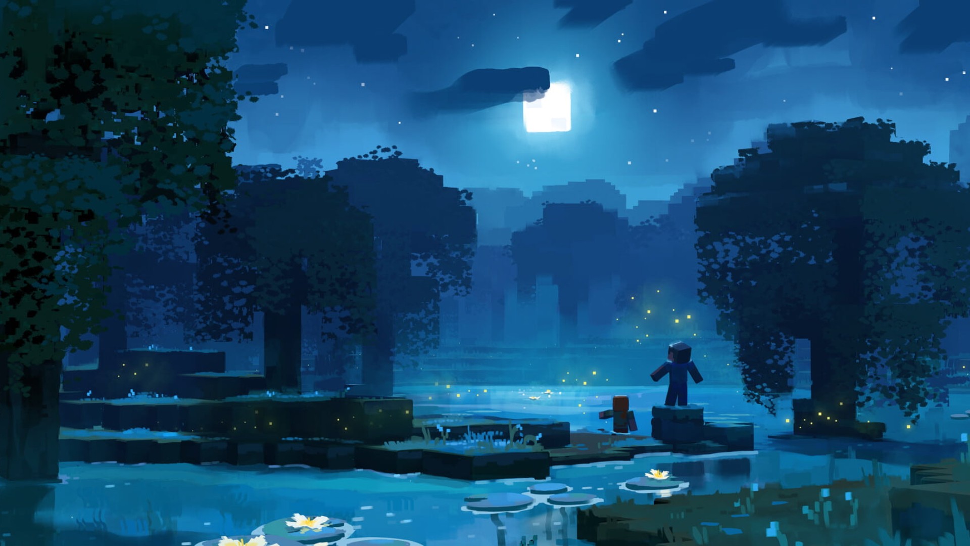 Minecraft Night Forest