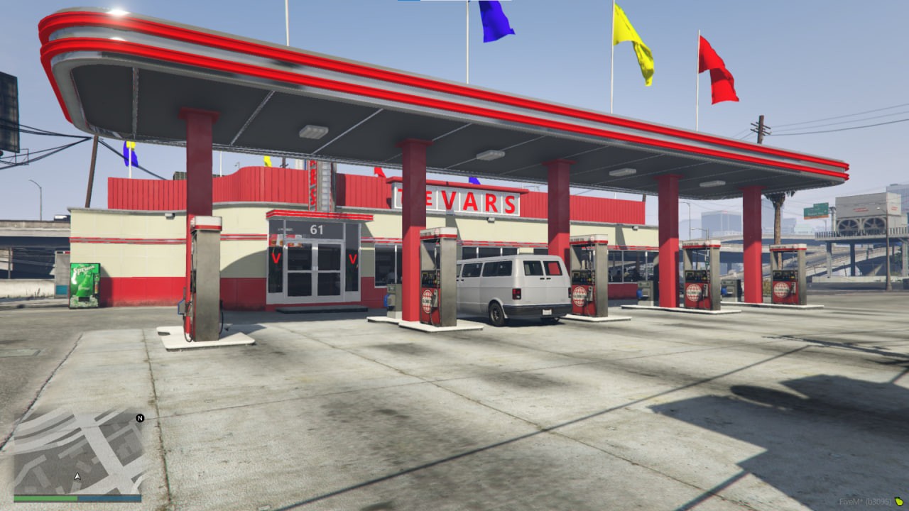 FiveM MLO fast food restaurant gas station exterior interior