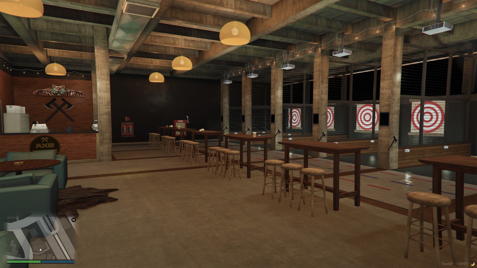 FiveM MLO axe throwing bar reception branded signage