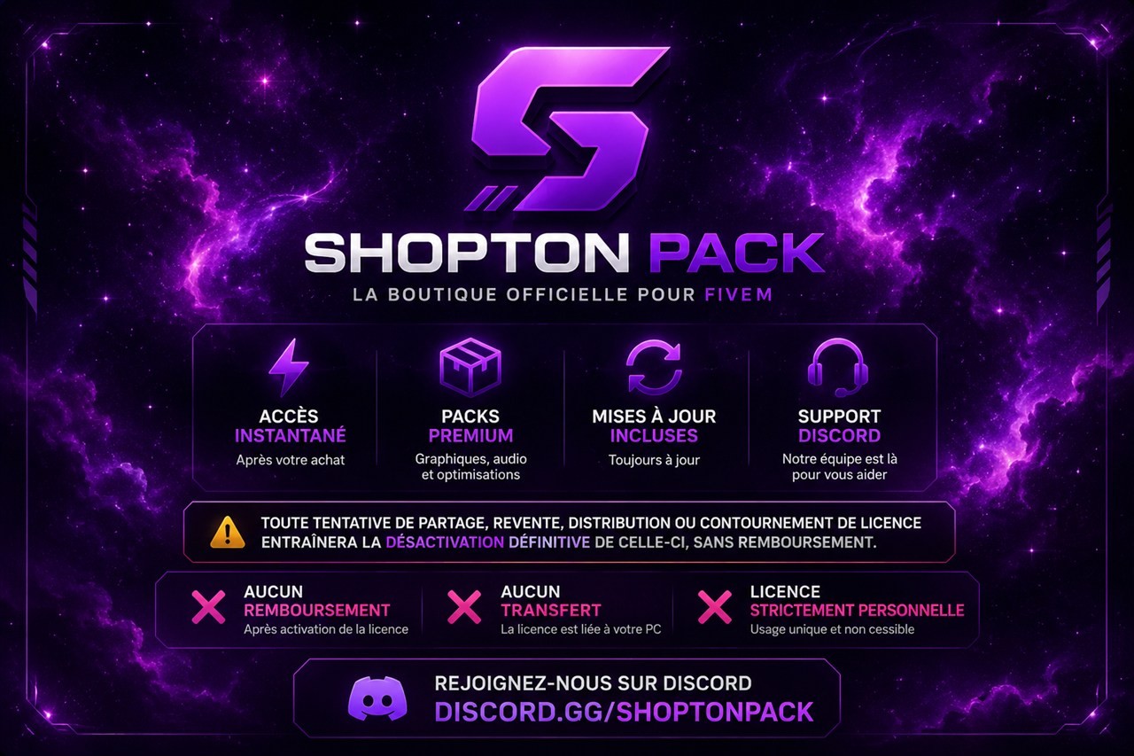 ShopTonPack — la boutique officielle pour FiveM