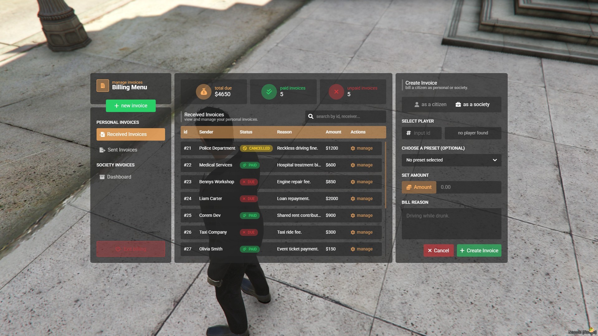 fivem Billing