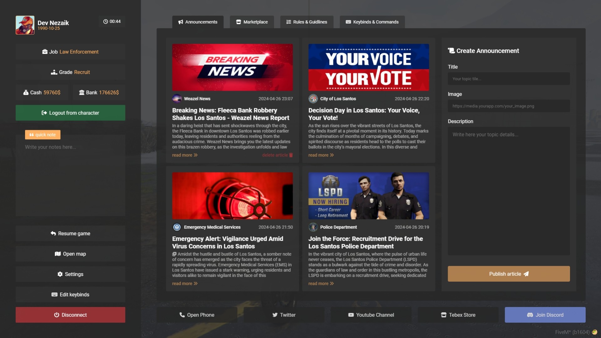 fivem Pause Menu