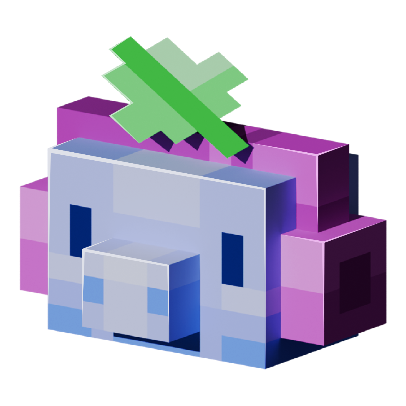 A Minecraft-y render of the Discord logo